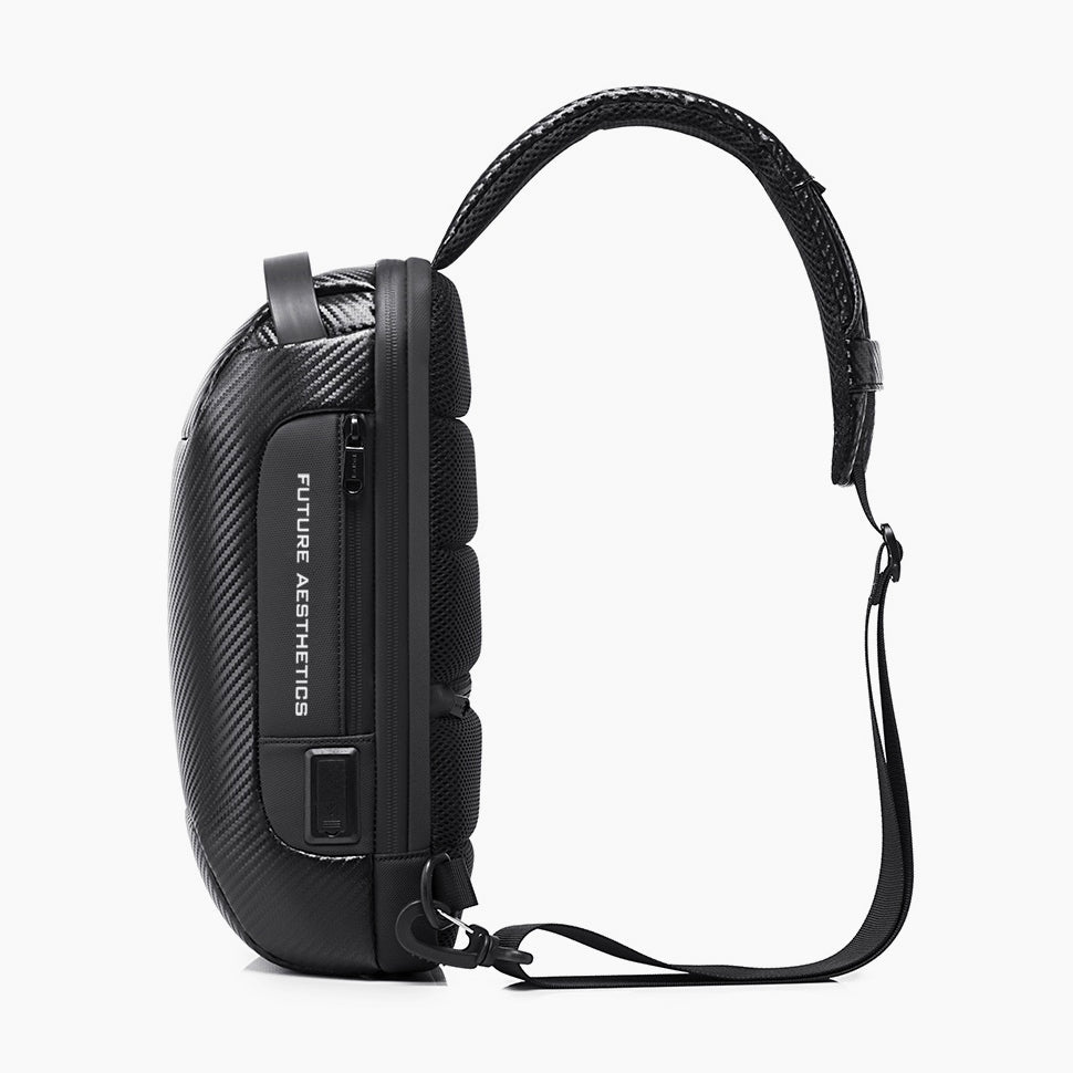 Compact Anti-Theft Crossbody Bag for Daily Use – Secure & Minimalist – Bange Iconic II #color_carbon_black