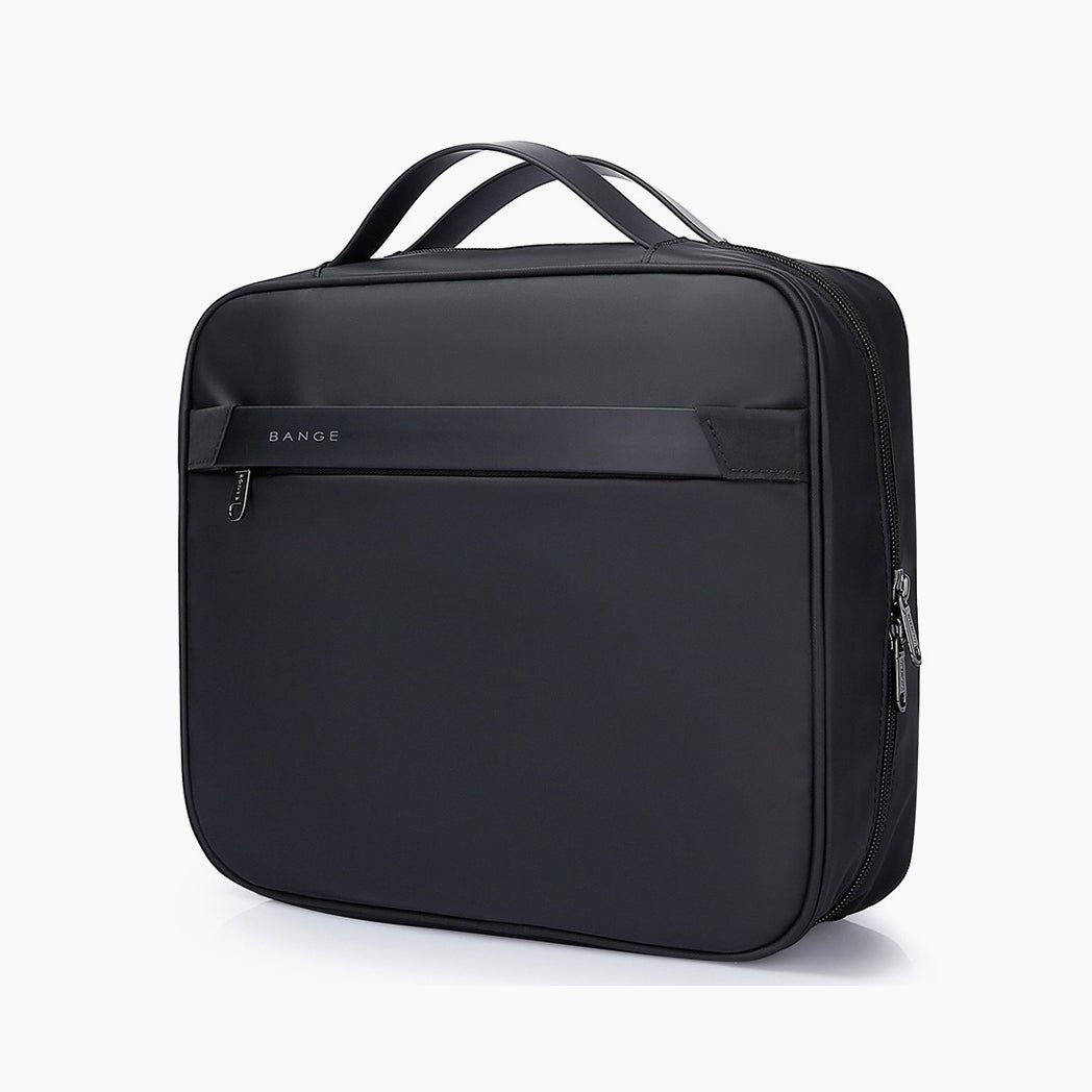 Travel Toiletry Bag with Organizer Compartments – Compact & Water-Resistant – Bange Splity #color_black