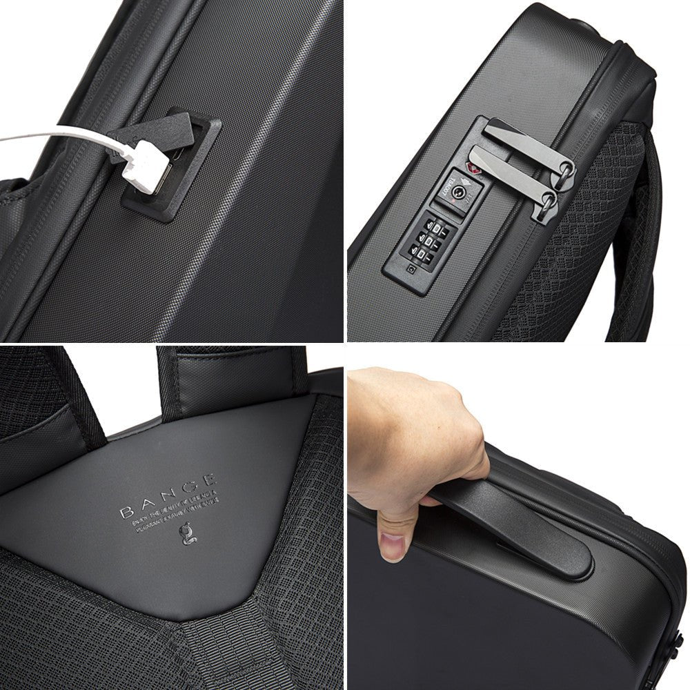 Anti-Theft Hardshell Backpack for 17.3" Laptop – Secure & Durable – Bange T-Shock II 